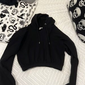 Black Cropped Hoodie